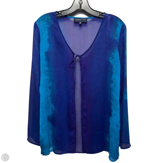 Sheer Top Long Sleeve By Jones New York In Multi-colored, Size: S