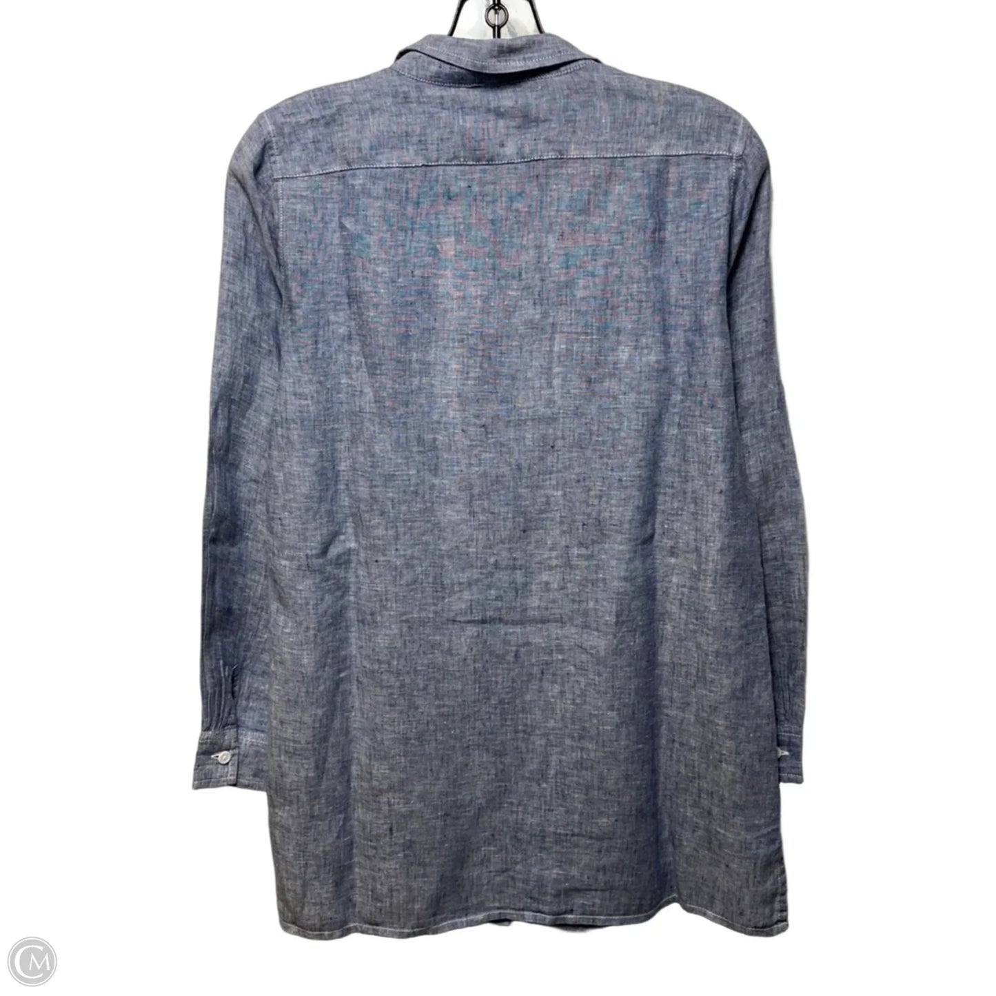 Linen Top Long Sleeve By Garnet Hill In Blue, Size: Sp
