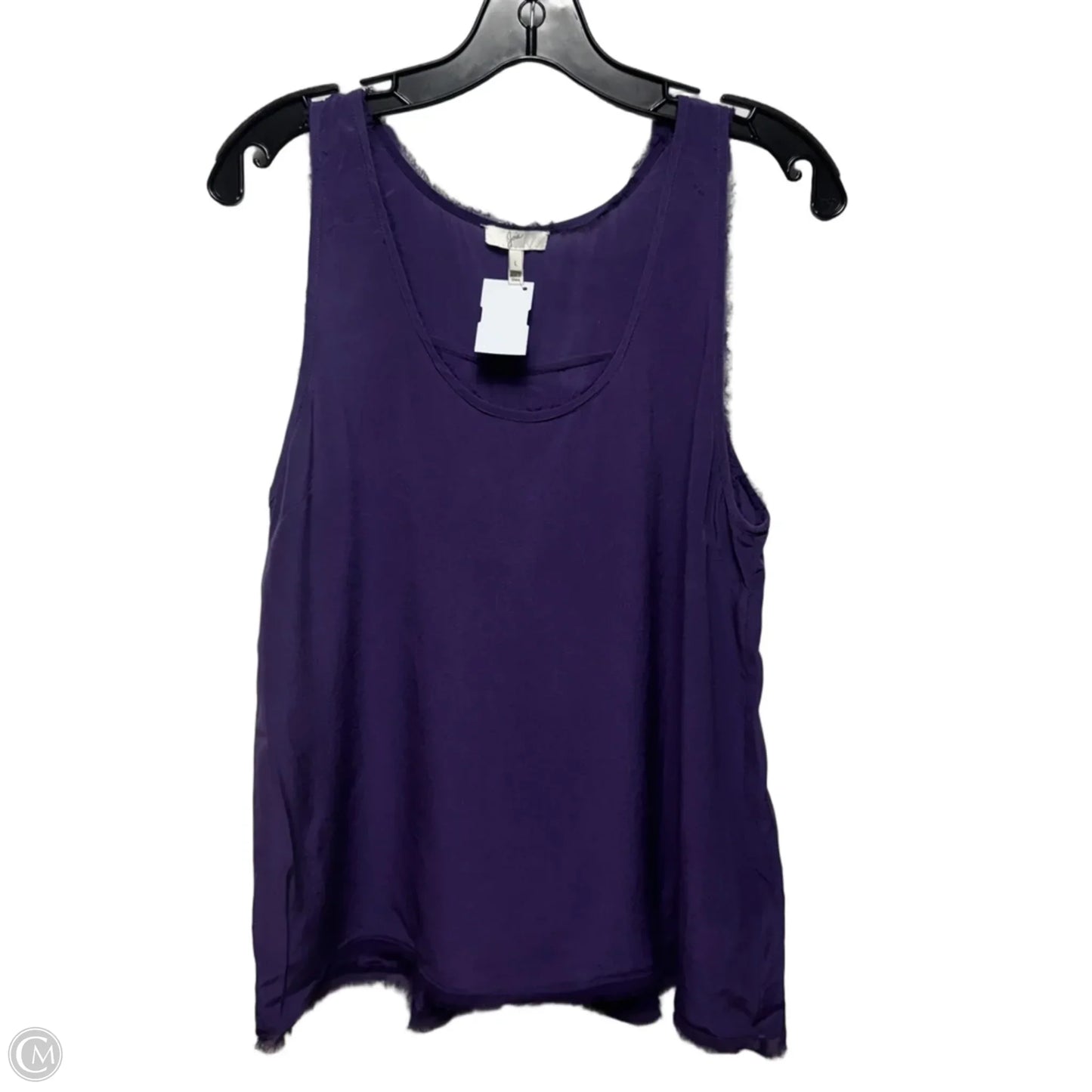 Kenji Silk Raw Hem Tank Top Sleeveless By Joie In Purple, Size: L