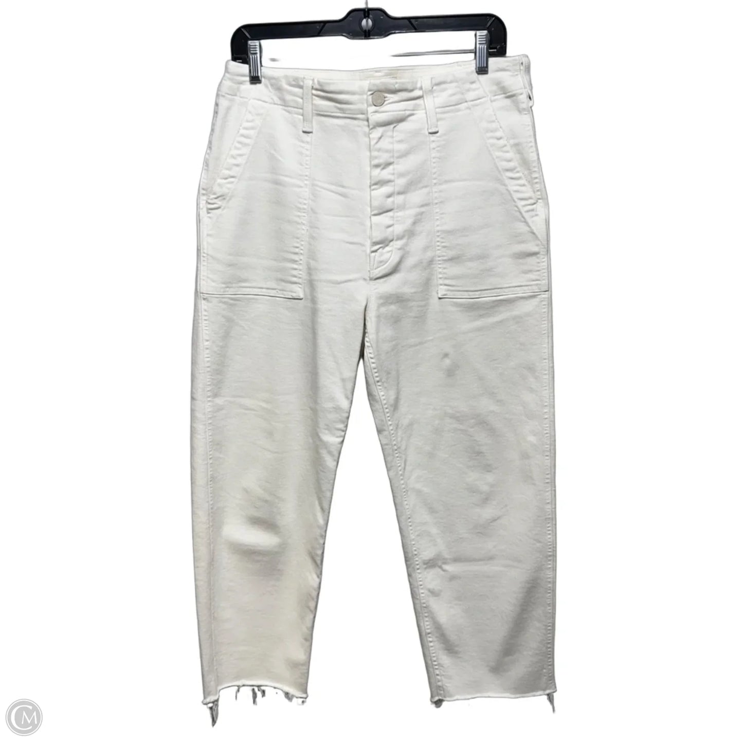 Jeans Cropped By Mother In White, Size: 8
