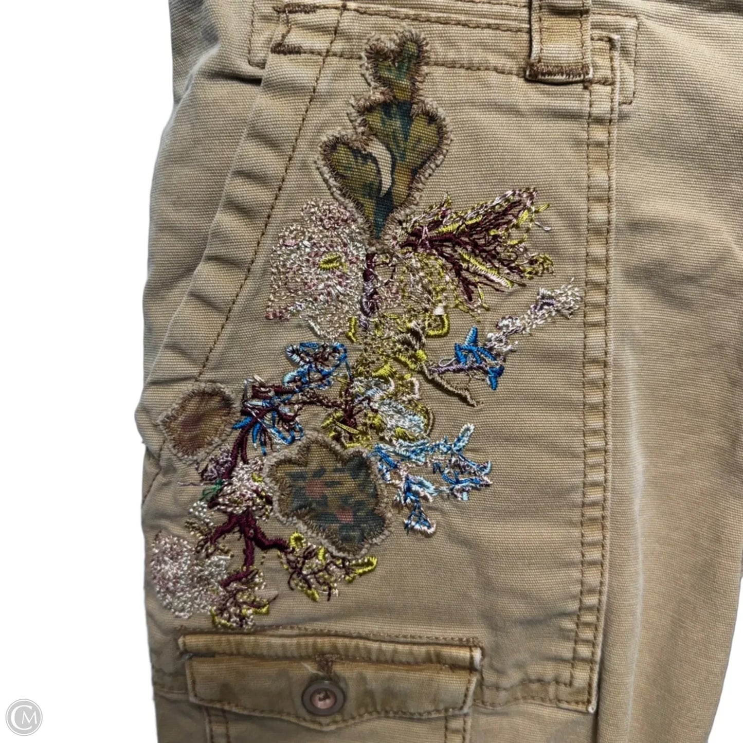 Wanderer Embroidered Cargo Pants By Anthropologie In Brown, Size:  4/27