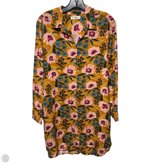 Tunic Long Sleeve By Natural Life In Floral Print, Size: S