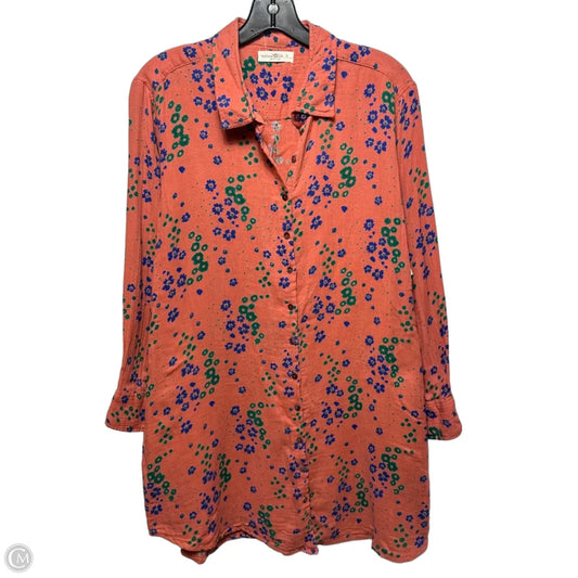Tunic Long Sleeve By Natural Life In Floral Print, Size: S