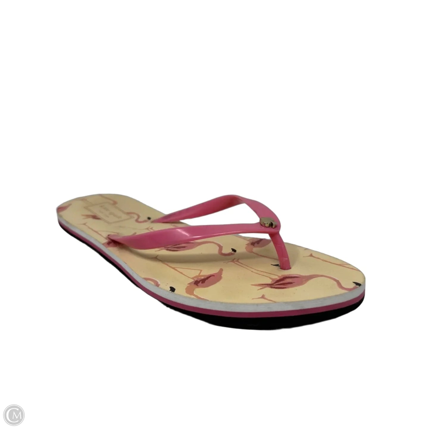 Nassau Flip Flops Designer By Kate Spade In Pink Flamingo Print, Size: 8