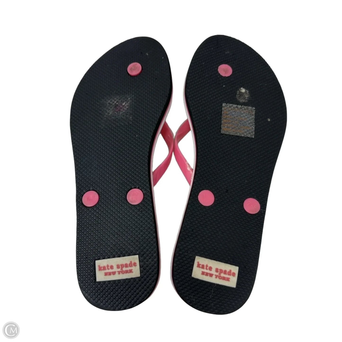 Nassau Flip Flops Designer By Kate Spade In Pink Flamingo Print, Size: 8