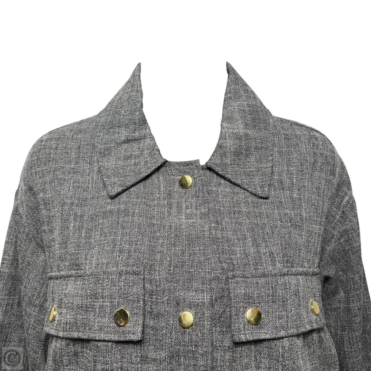 Jaspe Safari Matching Jacket & Flecked Wide Leg Trousers Suit Set 2 Piece  By Zara In Grey, Size: S