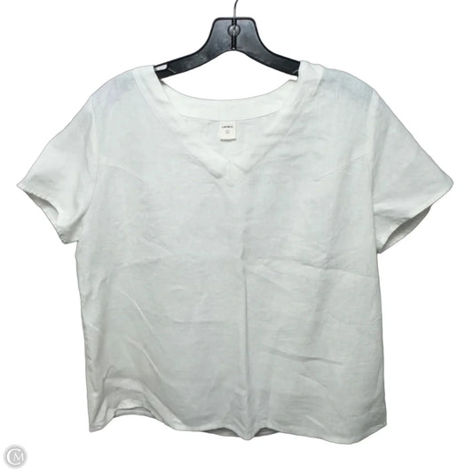 Linen Top Short Sleeve By Lintico In White, Size: L