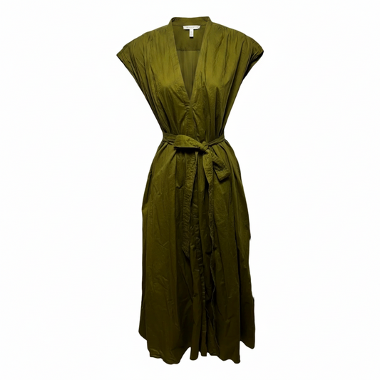 Belted Wrinkle Effect Midi Dress By Zara Collection In Green, Size: S