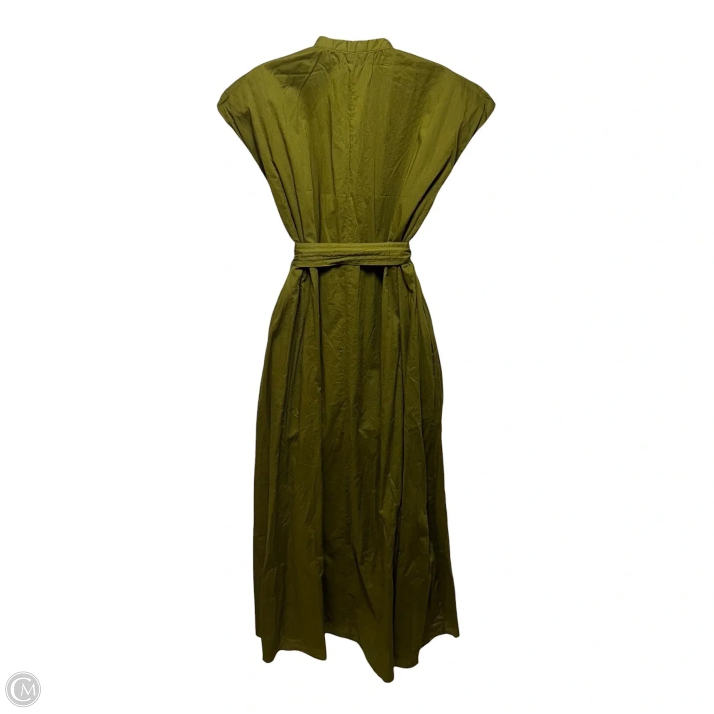 Belted Wrinkle Effect Midi Dress By Zara Collection In Green, Size: S
