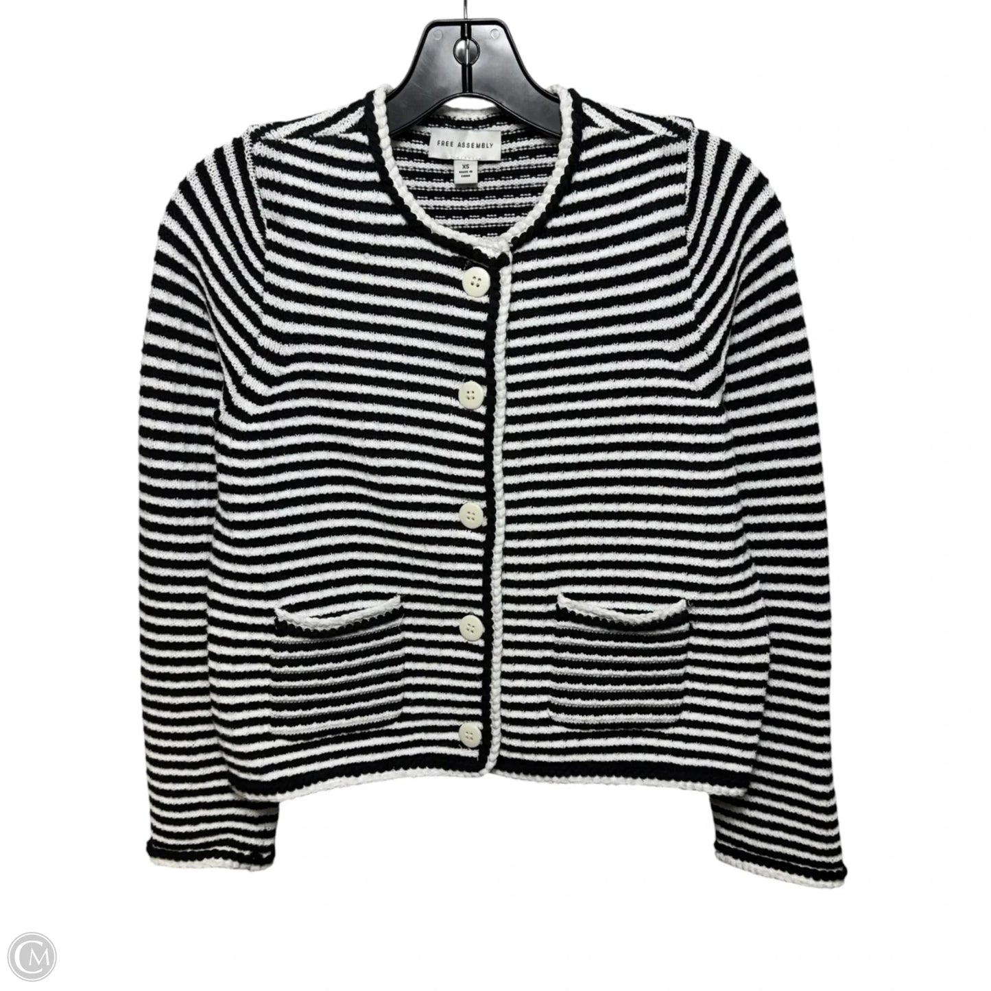 Sweater By Free Assembly In Black & White, Size: Xs