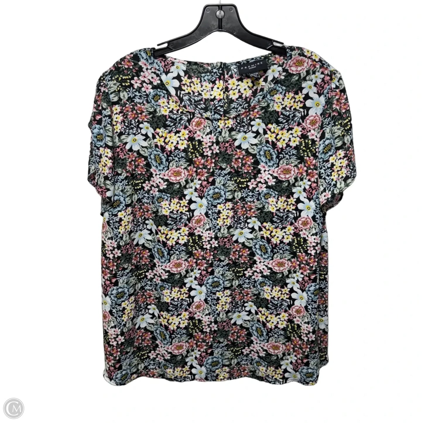 Top Short Sleeve By Premise In Floral Print, Size: 3x