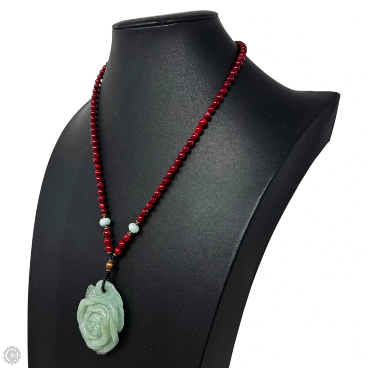 Rose Carved Jadeite Necklace Pendant