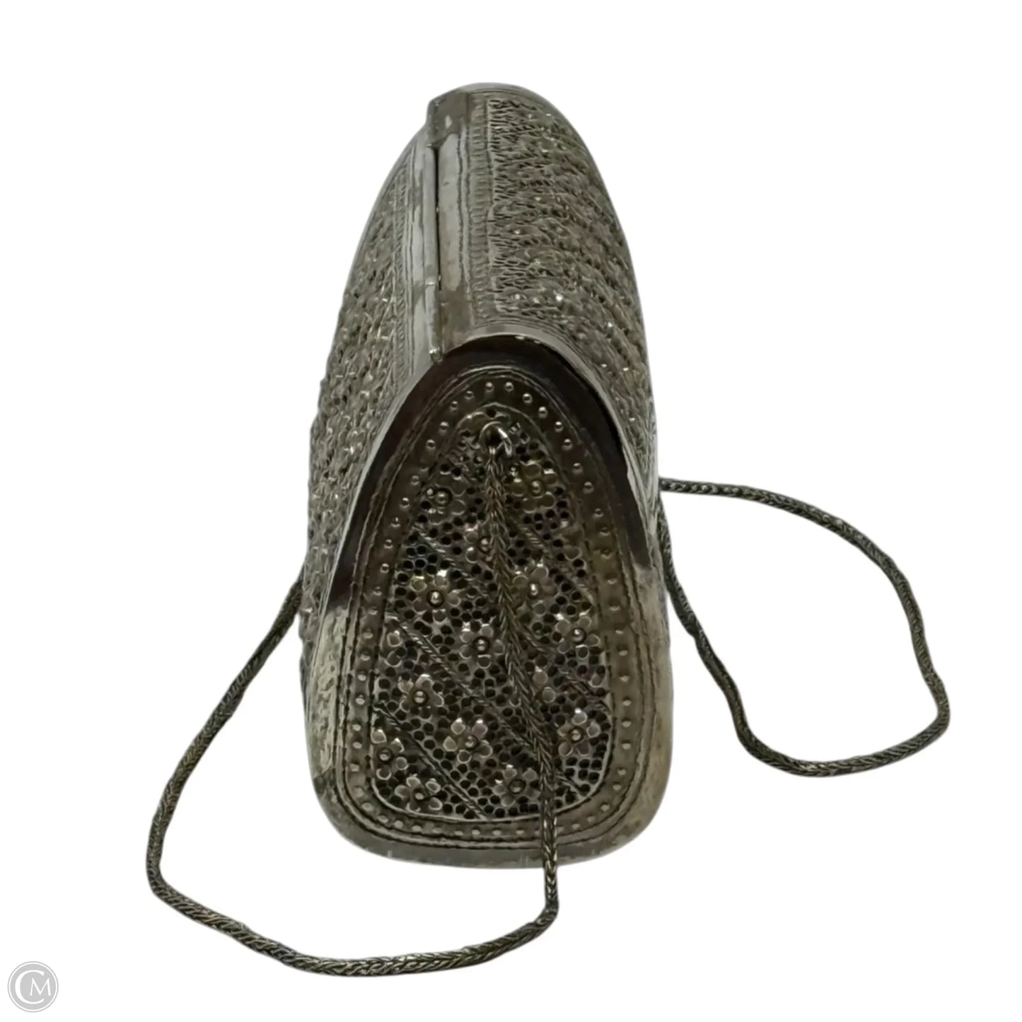 Antiqued Floral Metal Evening Bag, Size: Small