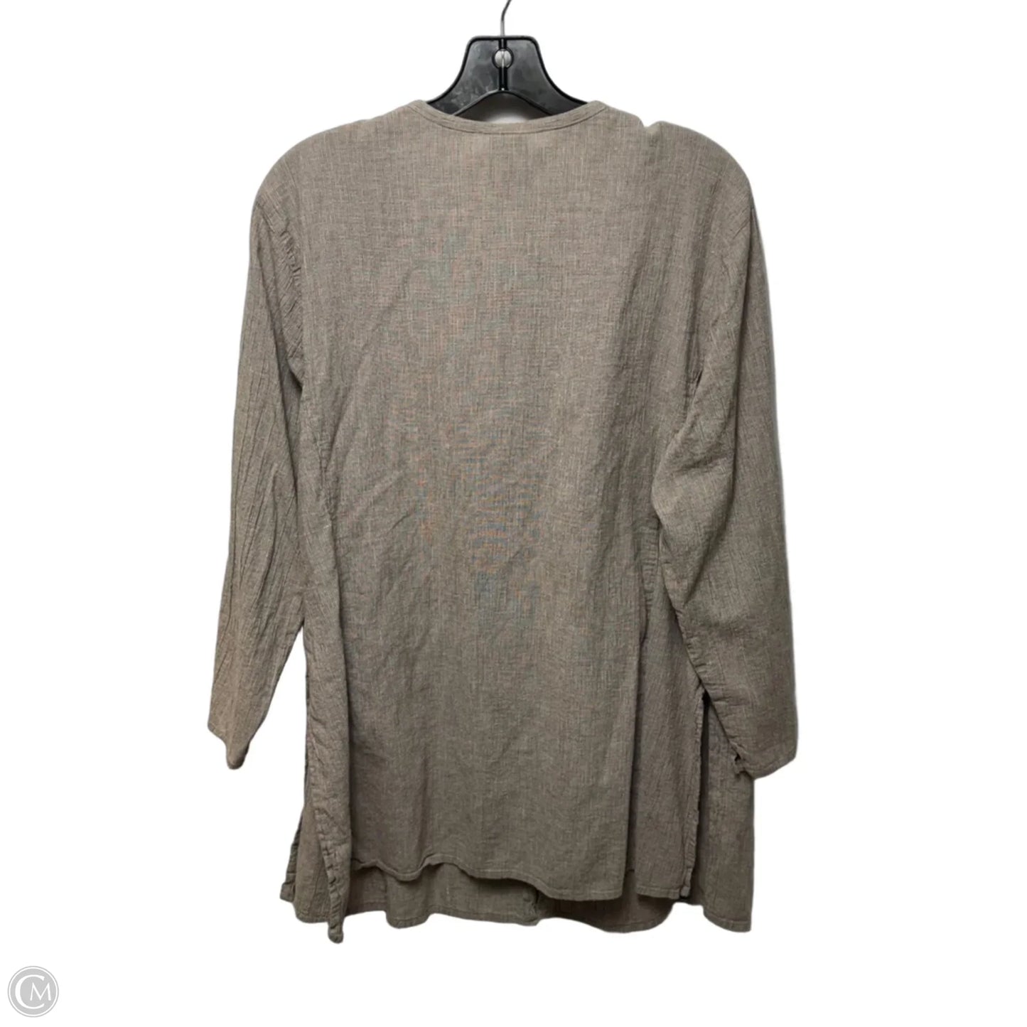 Organic Cotton Top Long Sleeve By Eileen Fisher In Brown, Size: 1x