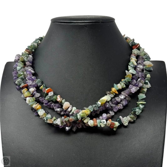 Amethyst & Green Quartz Chip Layered Necklace