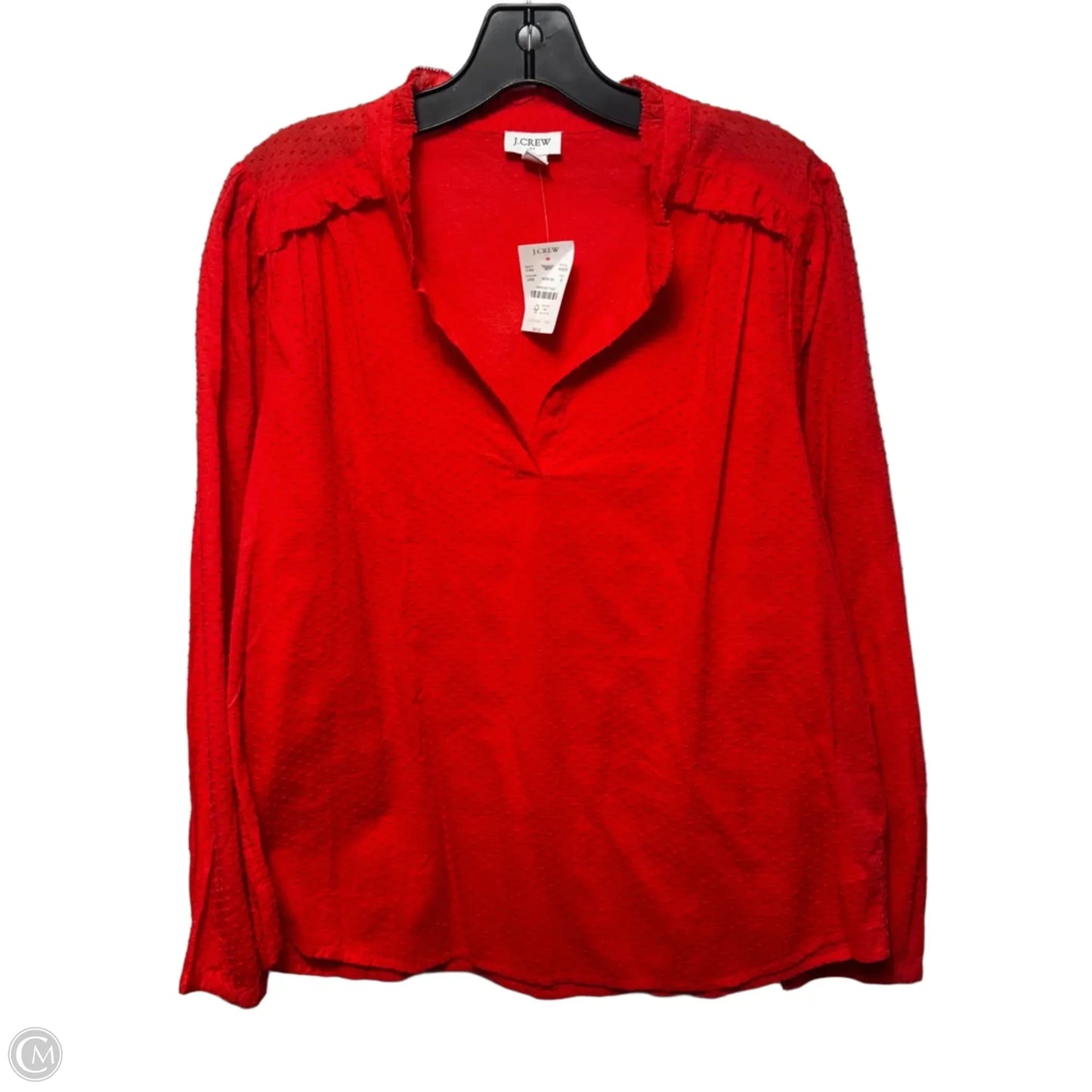 Swiss Dot Top Long Sleeve By J. Crew In Orange, Size: M
