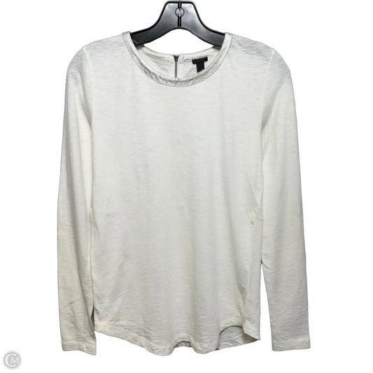 Metallic Collar Top Long Sleeve By J. Crew In White, Size: Xs