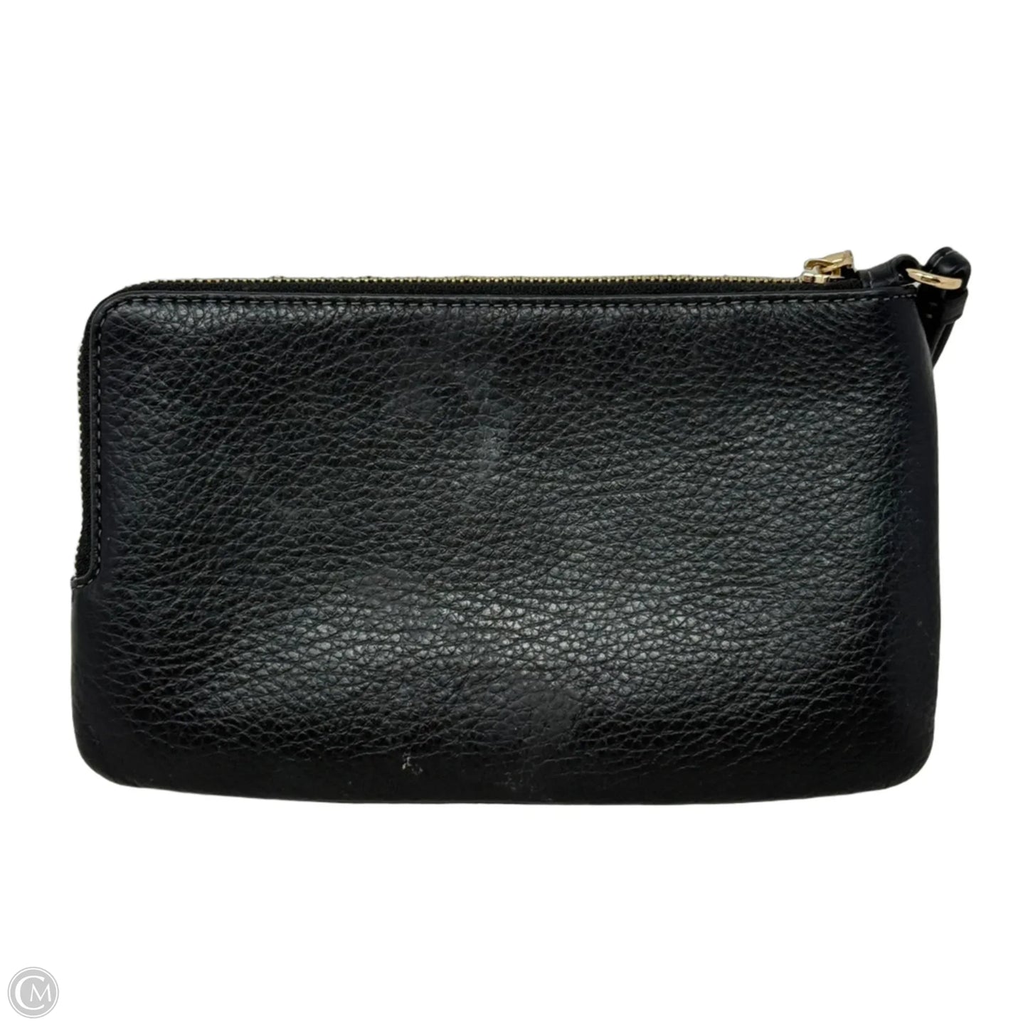 Straw & Leather Double Zip Wallet Designer By Coach, Size: Large