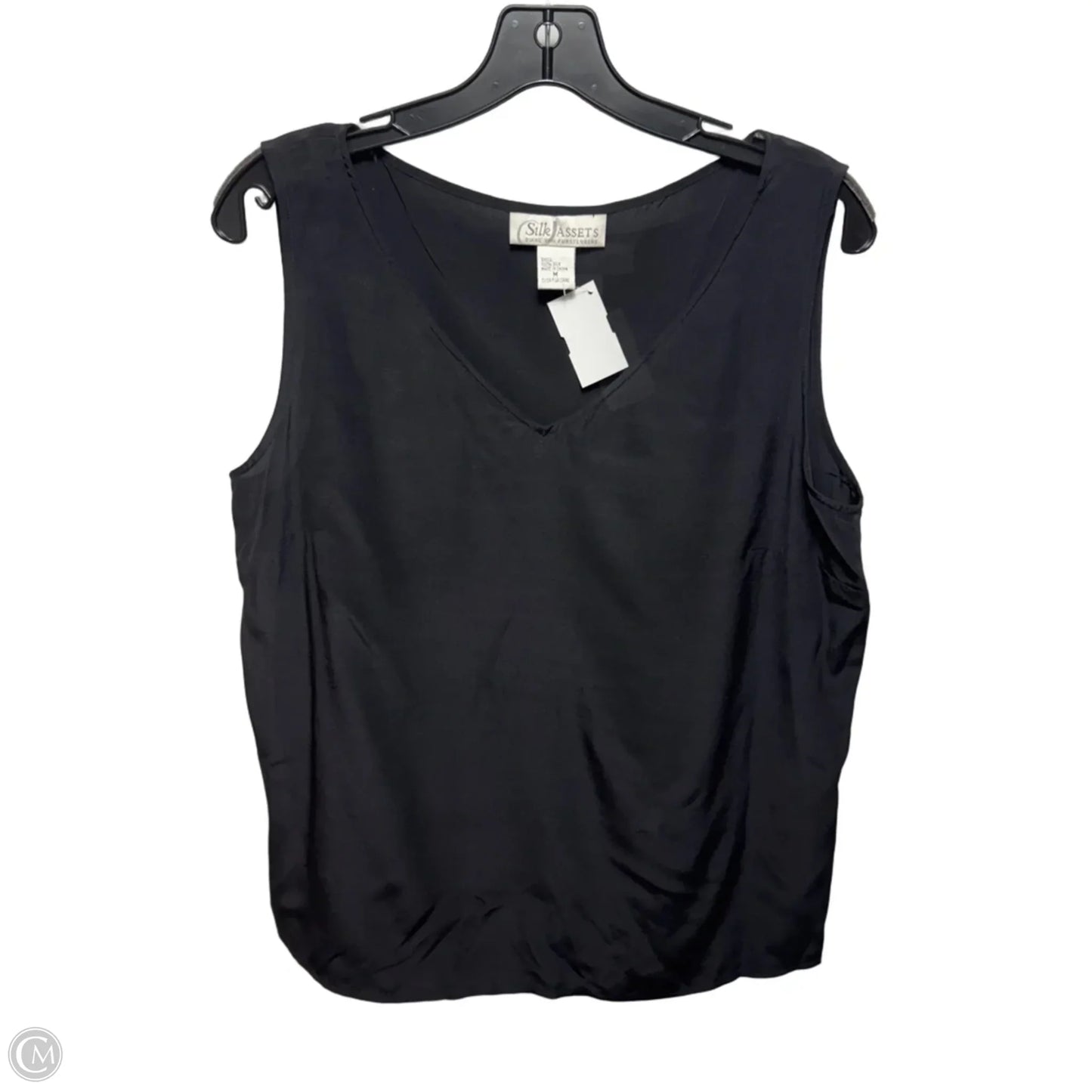 Silk Top Sleeveless Designer By Diane Von Furstenberg In Black, Size: M