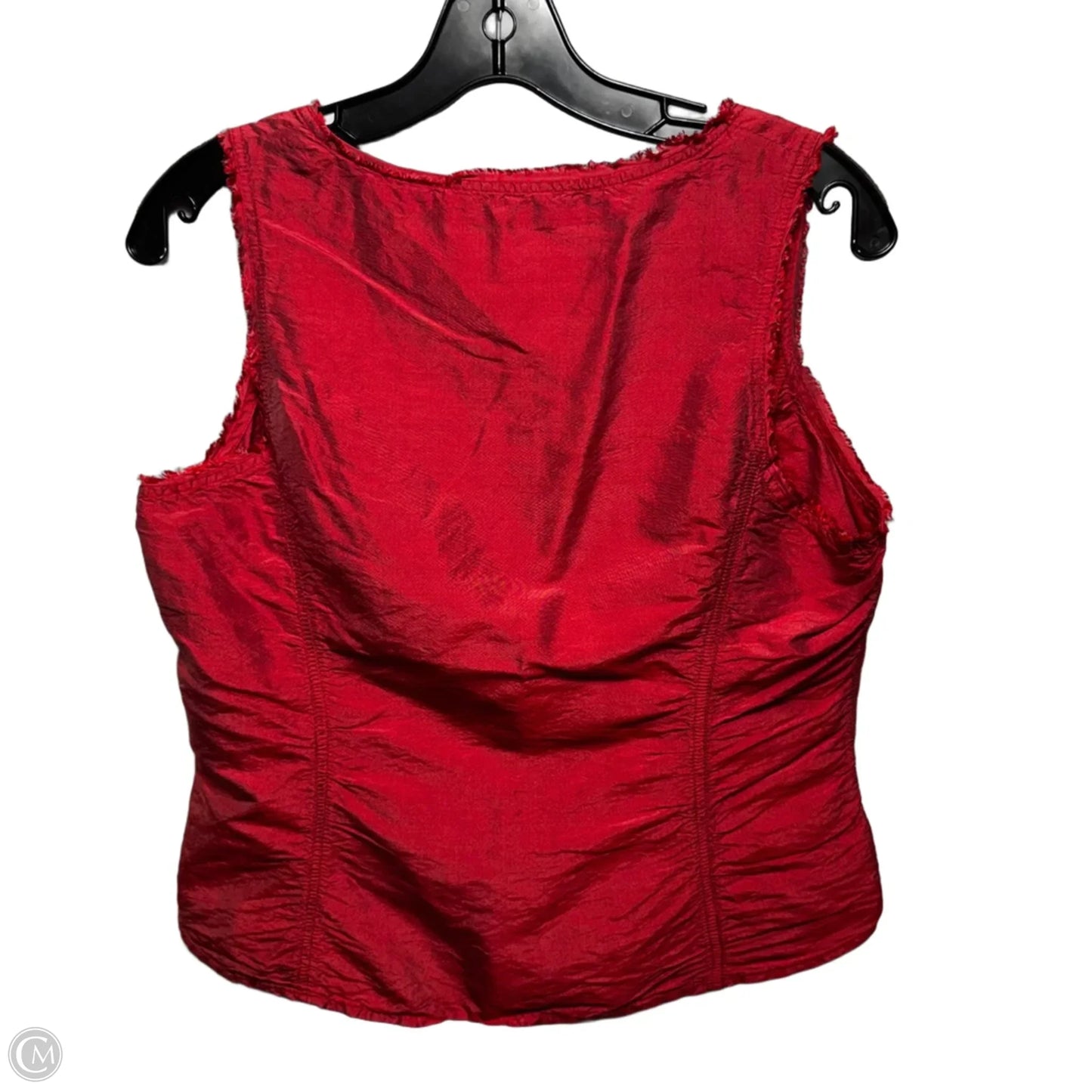 Silk Iridescent Cropped Top Sleeveless By Areli In Red, Size: 10