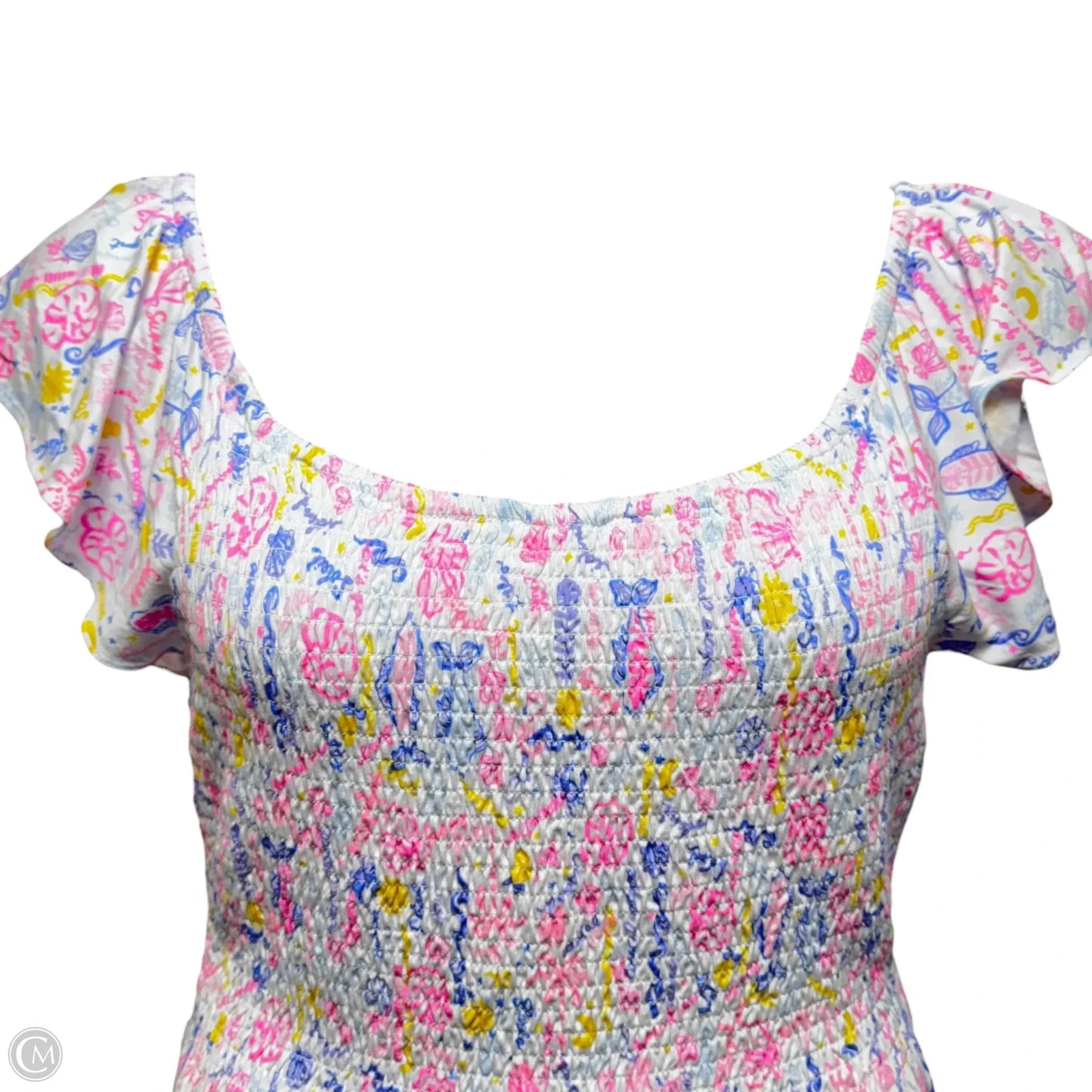 Jilly Smocked Dress Designer By Lilly Pulitzer In Multi Summer Serenade Print, Size: XL