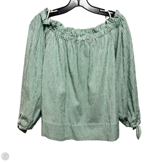 Seersucker Top Long Sleeve Designer By Lilly Pulitzer In Striped Pattern, Size: M
