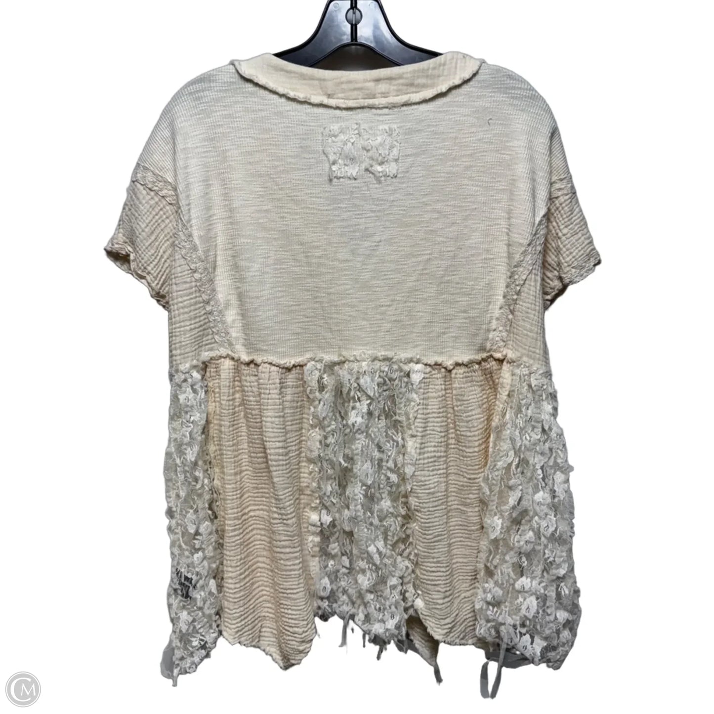 Top Short Sleeve By Pol In Cream, Size: S