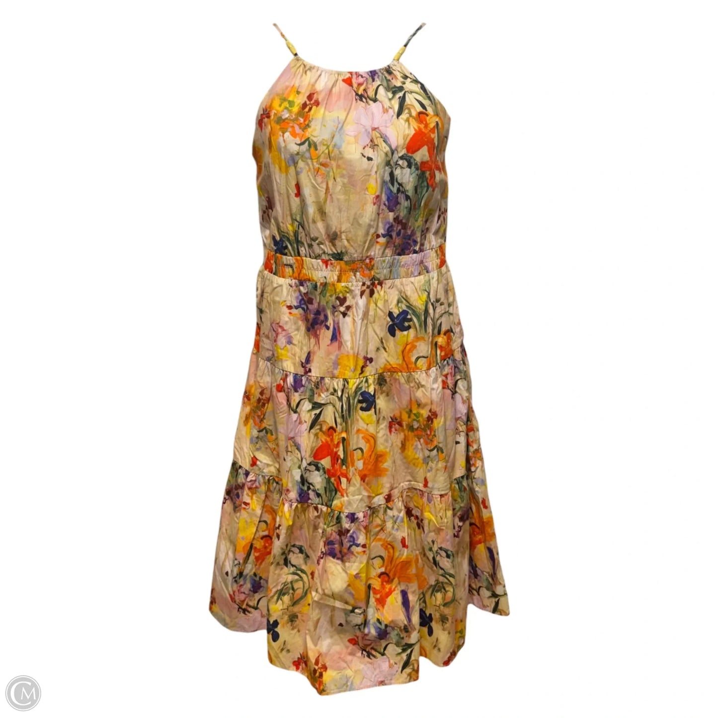 Beaded Halter Sundress By Laundry by Shelli Segall In Floral Print, Size: 16