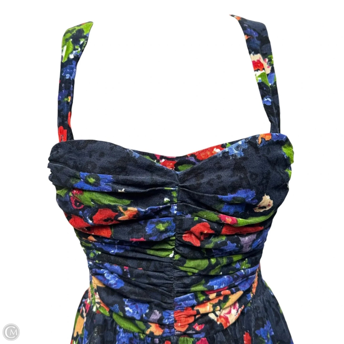 Paca Corduroy Dress By HD In Paris X Anthropologie In Blue Motif Floral Print, Size: 2