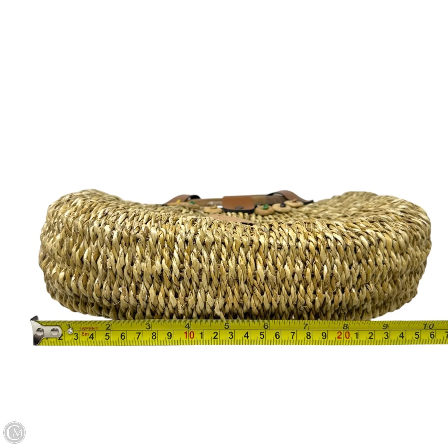 Woven Grass Tote With Wood Handles, Size: Small