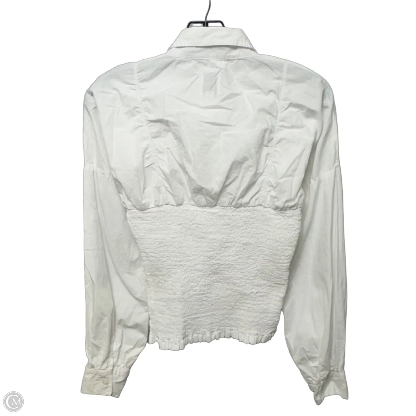 Smocked Top Long Sleeve By Maeve In White, Size: Xs