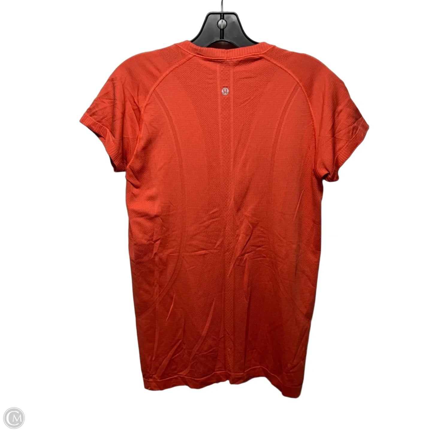 Athletic Top Short Sleeve By Lululemon In Orange, Size: 10