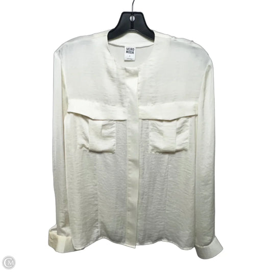 Top Long Sleeve By Vero Moda In Cream, Size: M