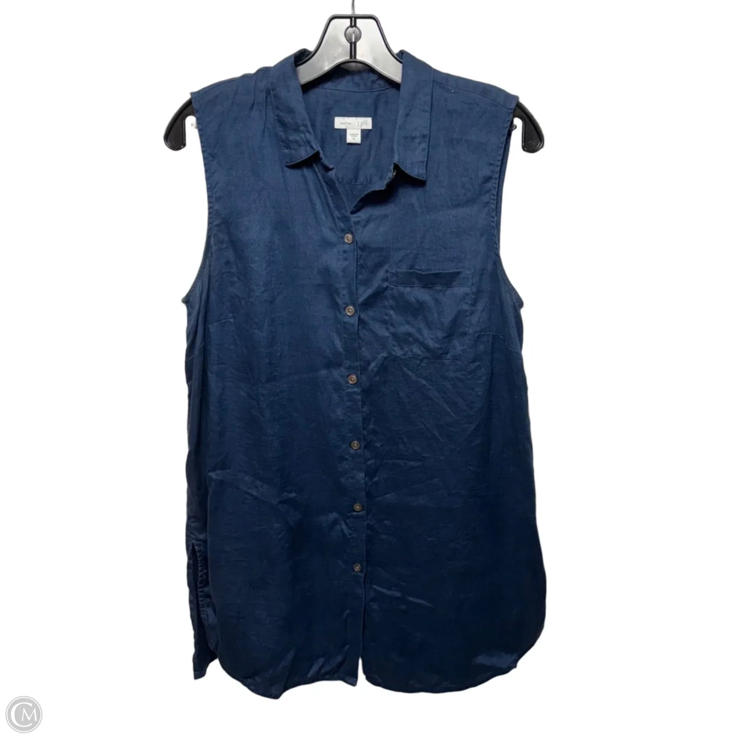 Linen Top Sleeveless By J. Jill In Blue, Size: M