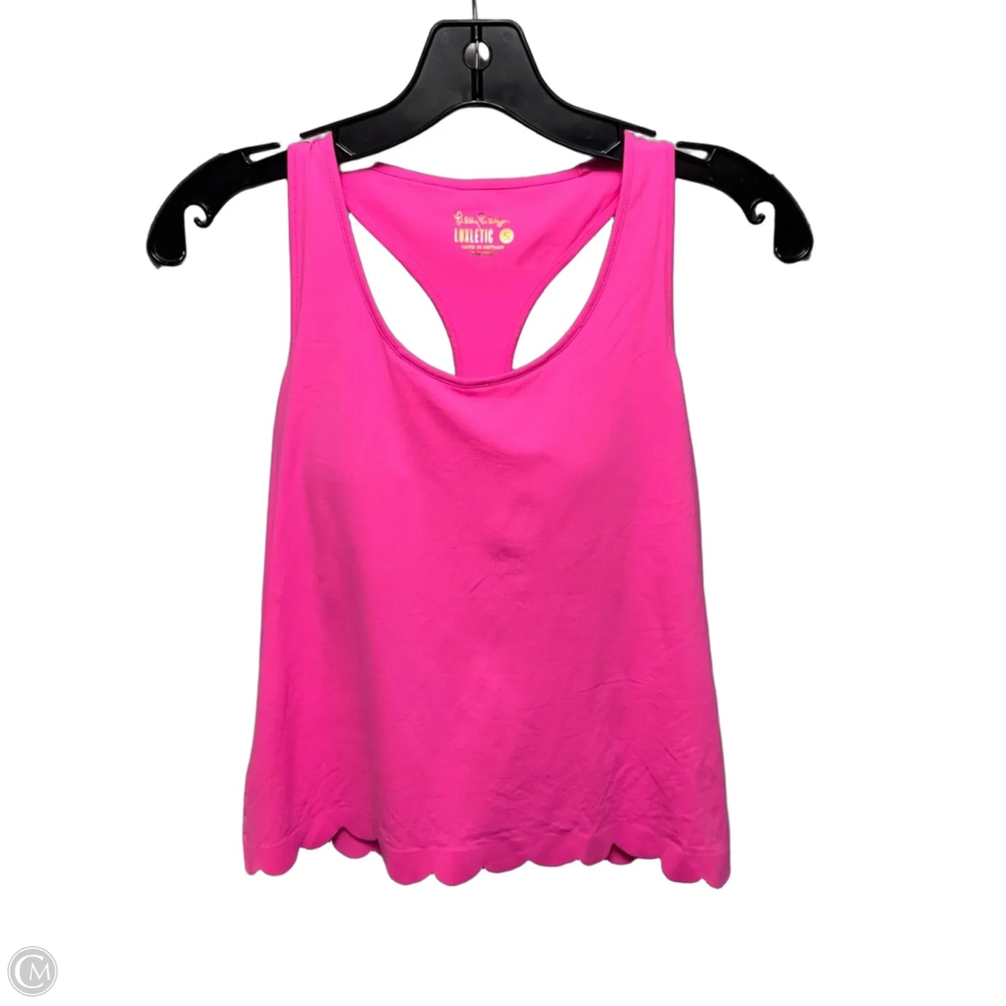 Scalloped Hem Tank Top Designer By Lilly Pulitzer Luxletic In Pink, Size: S