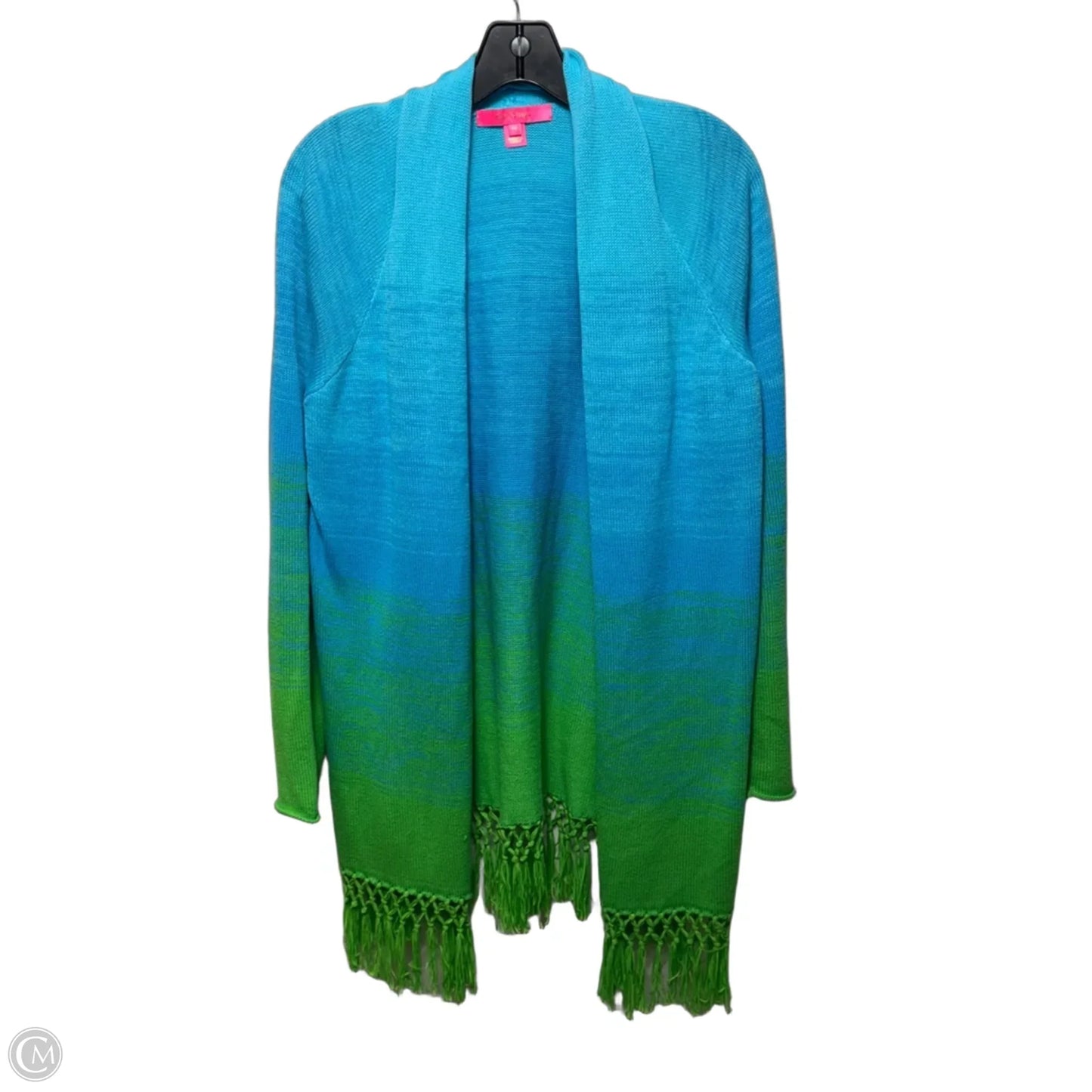 Sweater Cardigan Designer By Lilly Pulitzer In Blue & Green, Size: M
