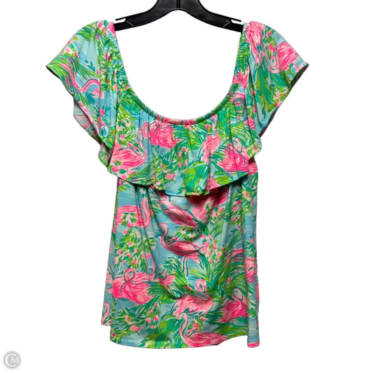 La Fortuna Ruffle Top Sleeveless Designer By Lilly Pulitzer In Animal Print, Size: L