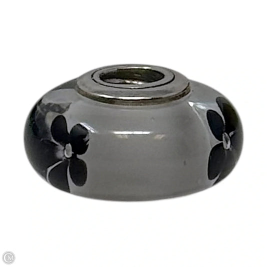 Black Cherry Blossom Murano Glass & Sterling Bracelet Charm By Pandora