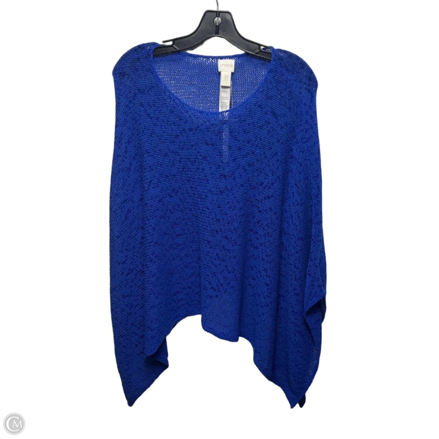 Piper Knit Poncho By Chicos In Artisan Sapphire, Size: Osfm