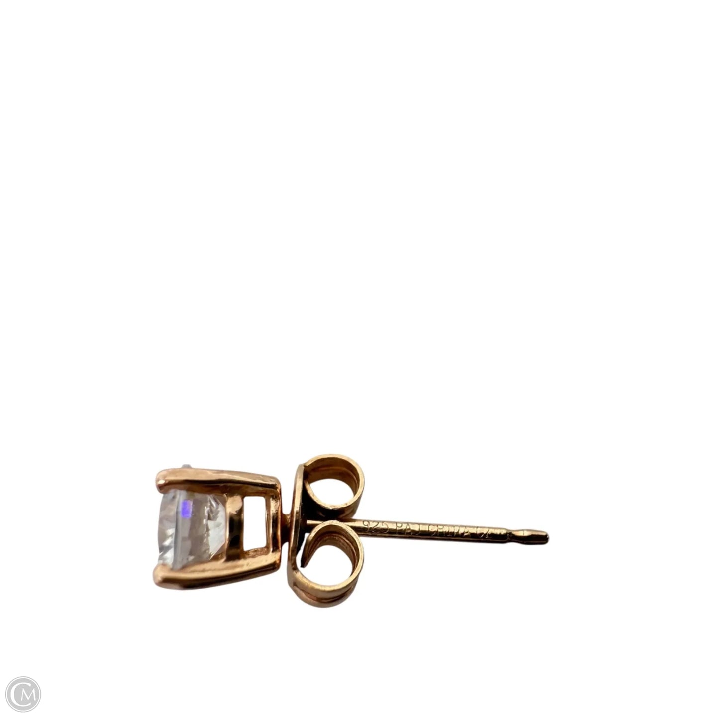 Rose Gold Over Sterling Silver Solitaire Stud Earrings
