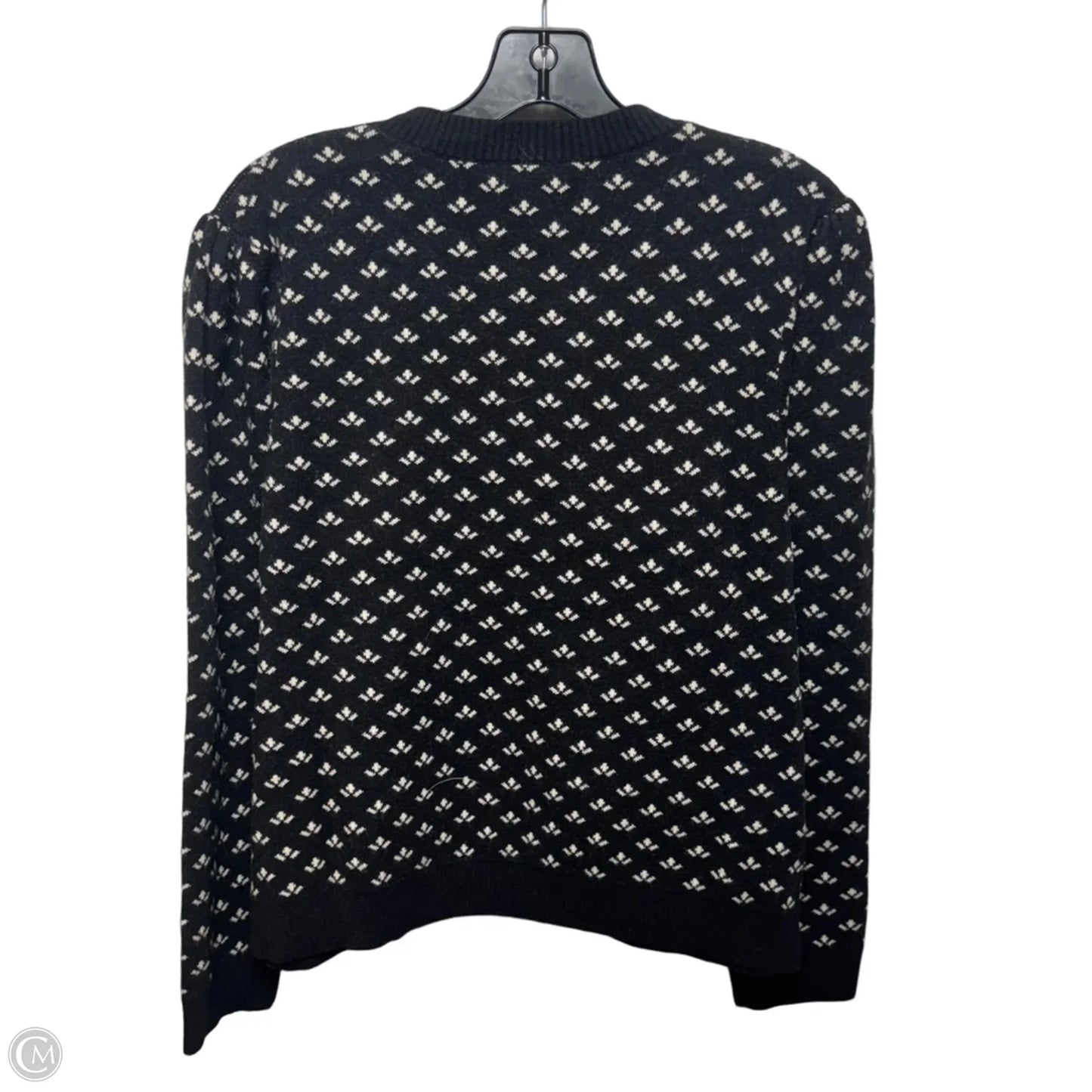 Crew Neck Sweater By Adrianna Papell In Black & Cream, Size: Xl