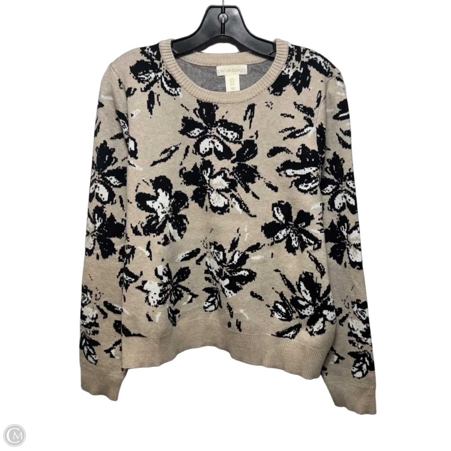 Sweater By Cynthia Rowley In Black & Cream, Size: Xl