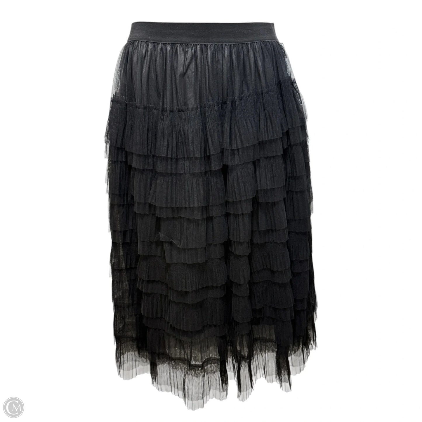 Tiered Tulle Ruffle Maxi Skirt By Studio West In Black, Size: L
