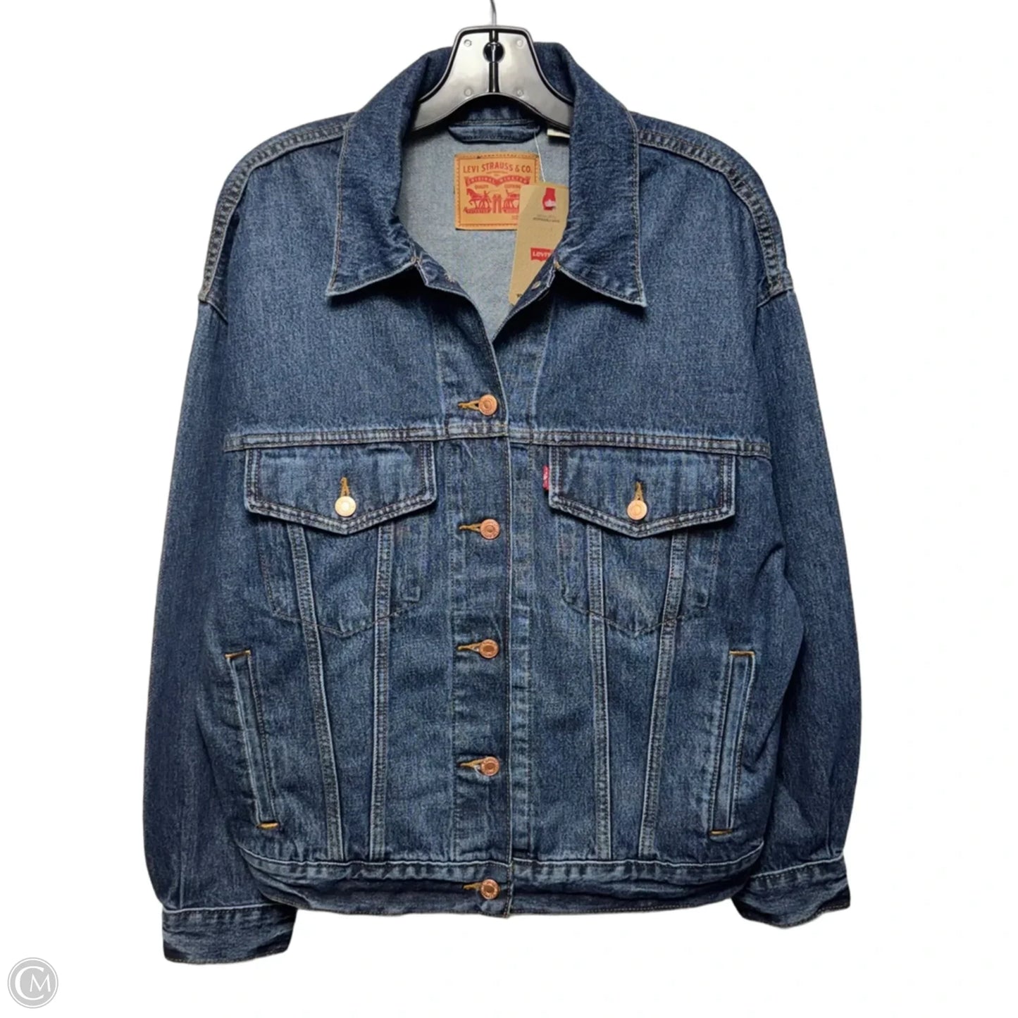 Jacket Denim By Levis In Blue Denim, Size: L