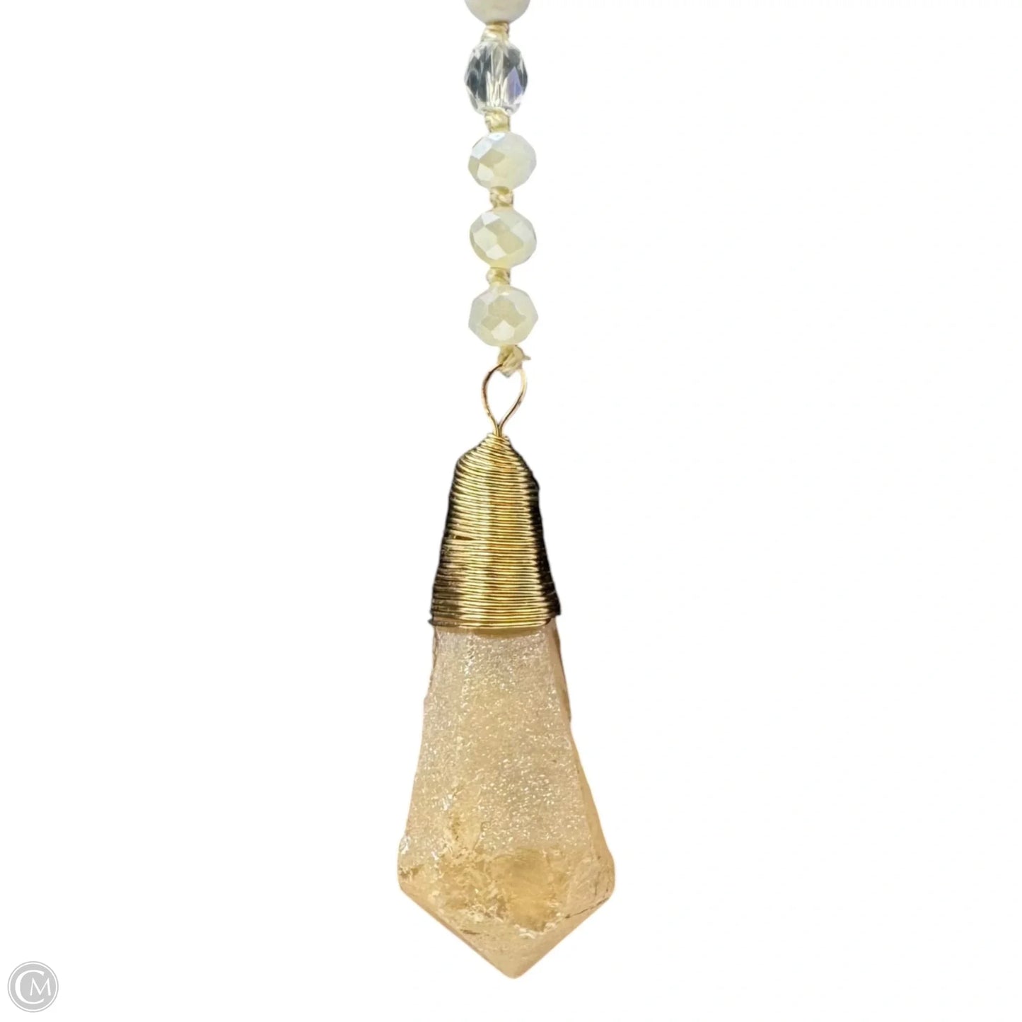 Raw Stone Pendant Lariat Necklace