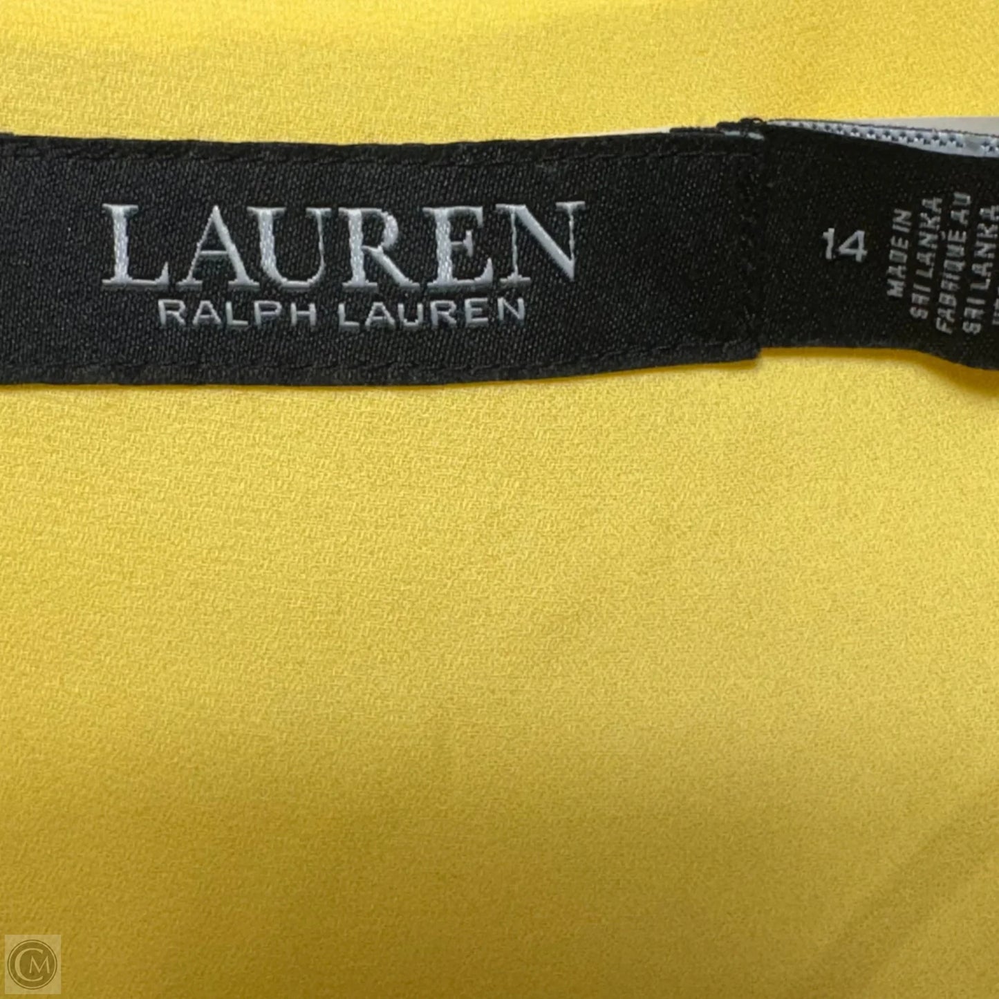 Belted Georgette Puff-Sleeve Dress By Ralph Lauren Black Label In Primrose Yellow, Size: 14