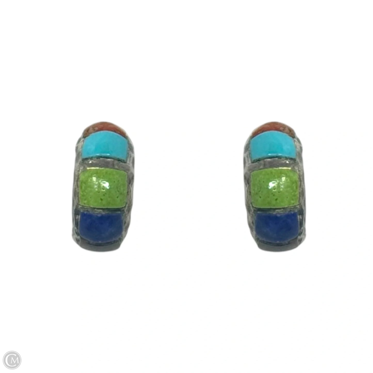 Multicolor Mini Hoop Earrings Sterling Silver