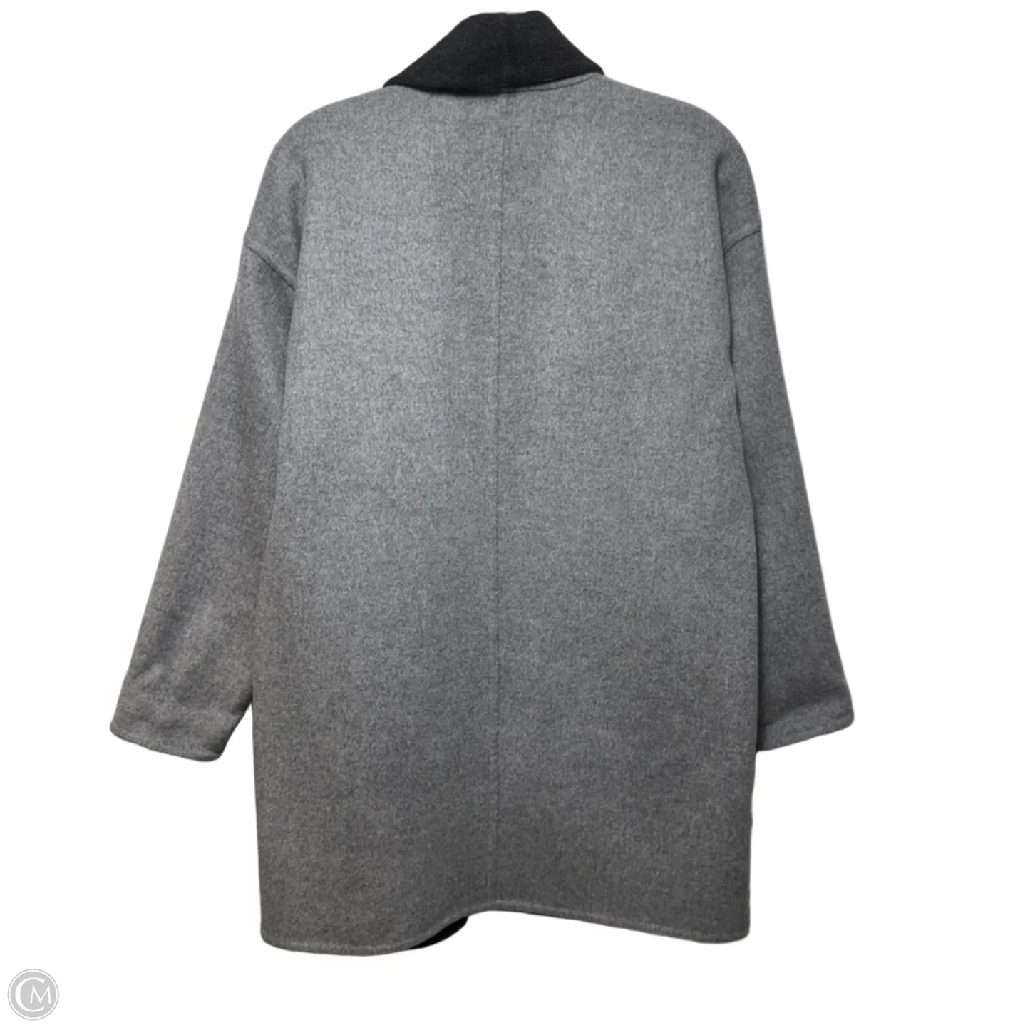 Wool Two Tone Coat By Eileen Fisher In Grey, Size: Xxs
