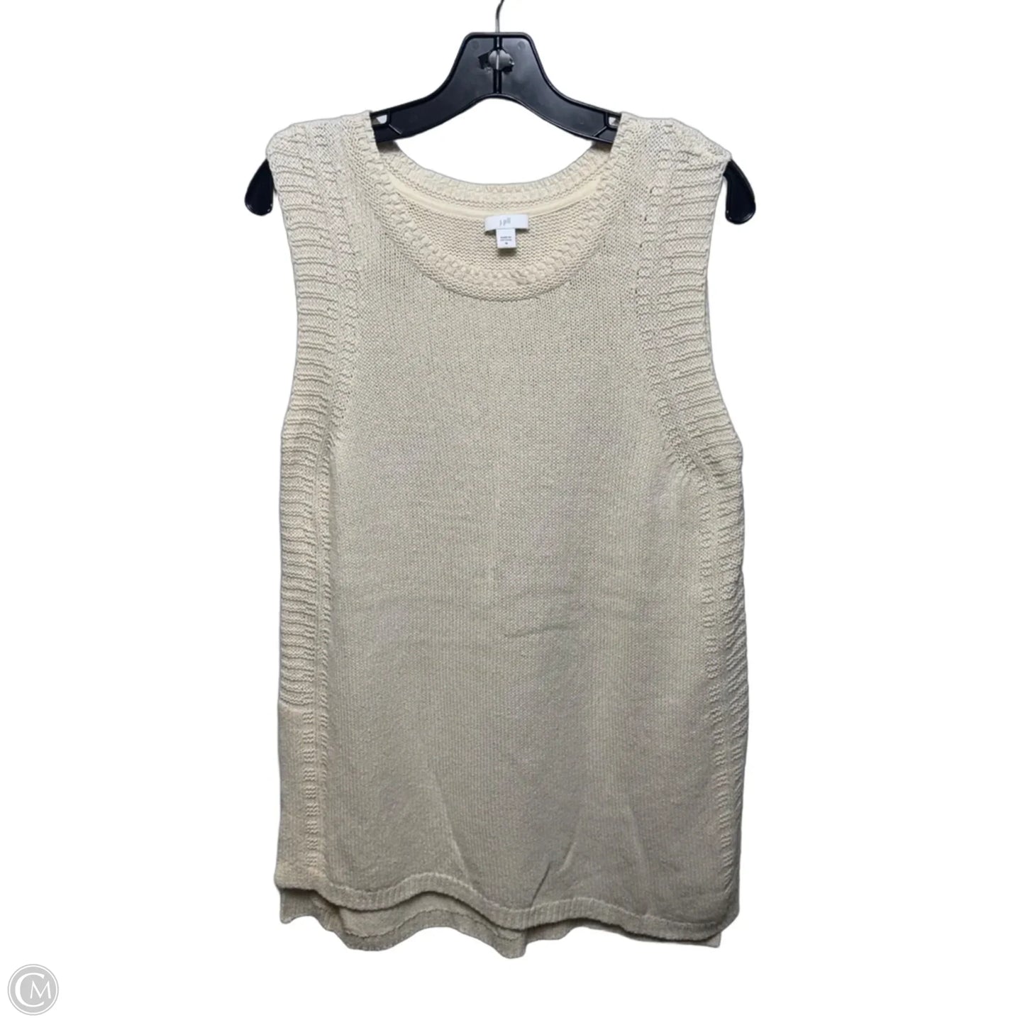 Cotton Sweater Vest By J. Jill In Cream, Size: M