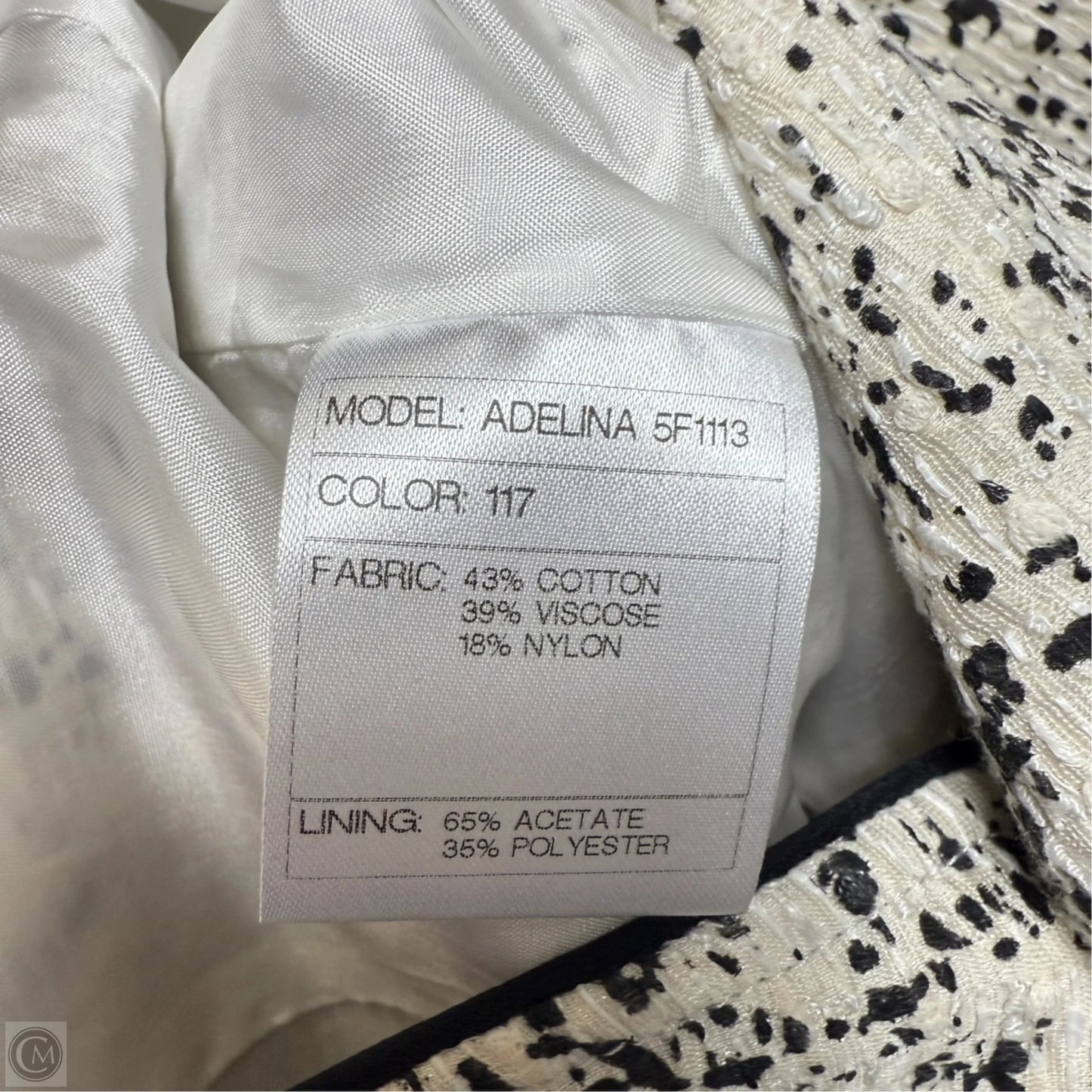 Adelina Blazer By Santorelli In Black & White, Size: 6